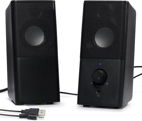 H21 Classic Computer Speakers for Desktop PC, USB-Powered Gaming Speaker with 3.5mm Aux for Laptop/Tablets/Phone (Black)