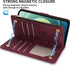 ZZXX iPhone 12 Mini Wallet Case with Card Slot - Premium Soft PU Leather Zipper Flip Folio, Wine Red