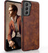 LOHASIC Case for Galaxy S21 5G, Premium Leather Rugged Bumper, Shockproof Full Body Cover for Men, Women - Brown