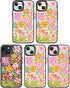 Cute Aesthetic iPhone 15 Case - Durable Girly Passion Flower Print Cover for Women, 6.1 inches, Black.