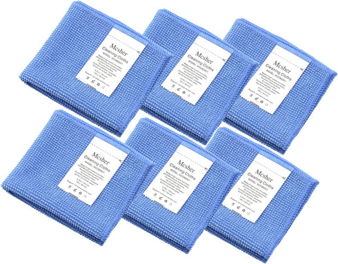 6 6"x 7" Inch Mcsher Microfiber Cleaning Cloths - Pcak, Blue