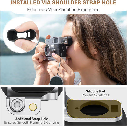 JJC Long Soft Rubber Eyecup Eyepiece for Fuji Fujifilm X Half XHalf Digital Camera, X Half Camera Eye Cup Extended