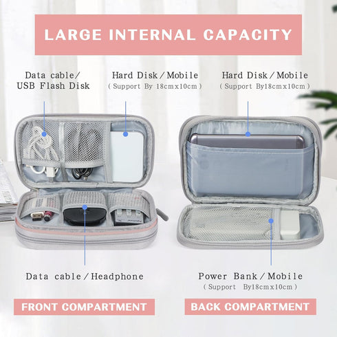 FYY Electronic Organizer, Travel Cable Organizer Bag, Portable Waterproof Double Layers Storage Bag for Accessories