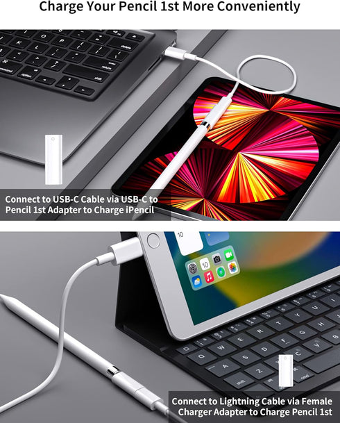 2 Pack Pencil Adapter for Apple Pencil 1st Gen, USB C to Lightning Adapter for iPad 10th Generation