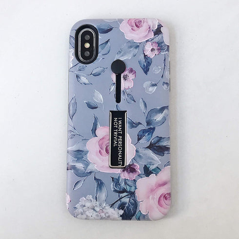 Compatible with iPhone X/XS Case - 3D Embossed Pink Flowers White Shell Design, Rugged Shockproof Case