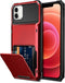 Vofolen Compatible with iPhone 12 Case - 5G Wallet with 4-Card Slot, Dual Layer Protective Back Cover