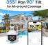Tenda Security Cameras Outdoor, Plug-in WiFi Camera, 4MP, 360° Pan/Tilt, Color Night Vision, AI Detection