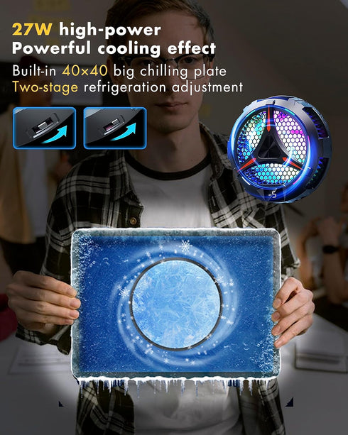 iPad Cooler, Magnetic Tablet Cooler for iPad/Samsung Tab, Universal Radiator with Temperature Display for Mobile Gaming