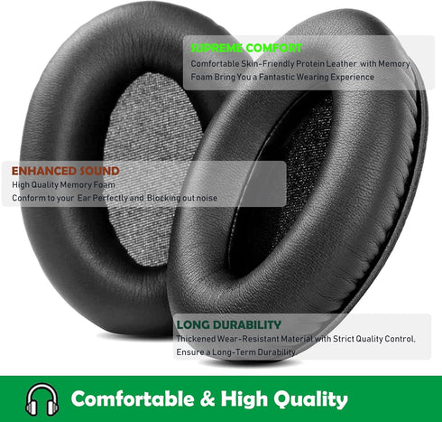 Softer Protein Leather/Memory Foam Earpads for Srhythm NC25 NC35 Headphones - Professional Replacement Cushions