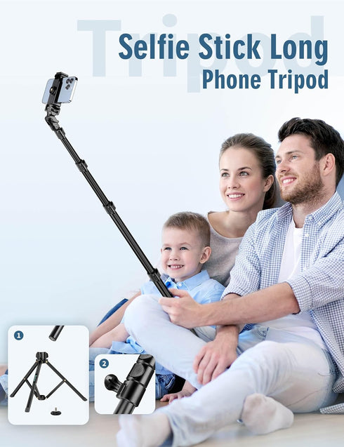 Nineigh 85" Phone Tripod, Tripod for Cell Phone iPhone with Gooseneck, Aluminum Tripods Stand for Video Recording Photo