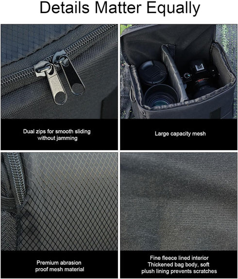 Akozon Large Capacity Water Proof Polyester Portable Mirrorless Camera Case with Detachable Shoulder Strap for Camera