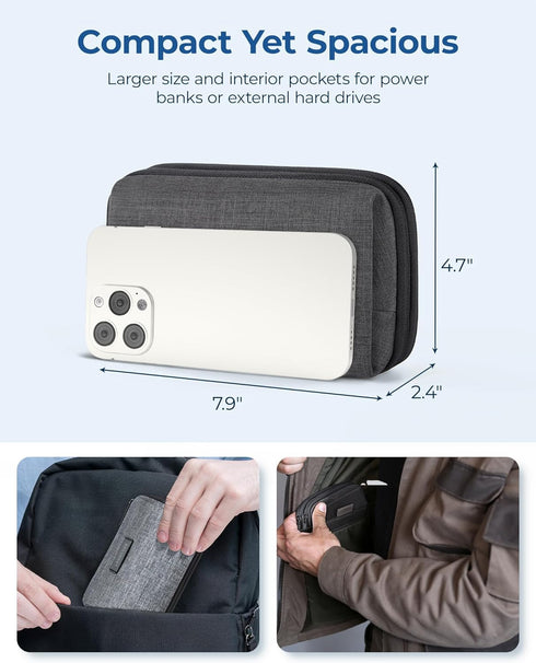 BAGSMART Electronics Organizer Travel Case, Cable Charger Cord Tech Organizer Pouch for Phone Charger Accessories
