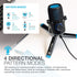 JLab Talk USB Microphone with USB-C Output, Cardioid, Omnidirectional, 96k Sample Rate, Volume Control, Plug & Play