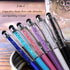 Besgoods Stylus Pens 6Pcs Crystal 2 in 1 Slim Capacitive & Ballpoint Pen for Touch Screens, Sky Blue Pink Purple Royal