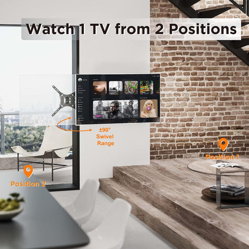 INLAND Stand(05416) 23- 55 3D +15~ -15Tilt; +90~ -90 400x400,Max 66lbs ProHT Articulating TV Wall Mount TV Full Motion