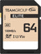 TEAMGROUP Elite 64GB UHS-I U3 V30 SDXC Memory Card, 100MB/s Read Speed, Compatible with Canon Sony Nikon Panasonic