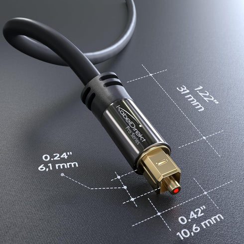 TOSLINK Cable, Optical Audio Cable – 6 feet Short Fiber Optic Cable for Soundbars (TOSLINK to TOSLINK)