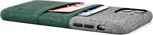 Dockem Wallet Case for iPhone 11 Pro Max: Built-in Metal Plate for Magnetic Mounting & 2 Card Slots (Green & Grey)