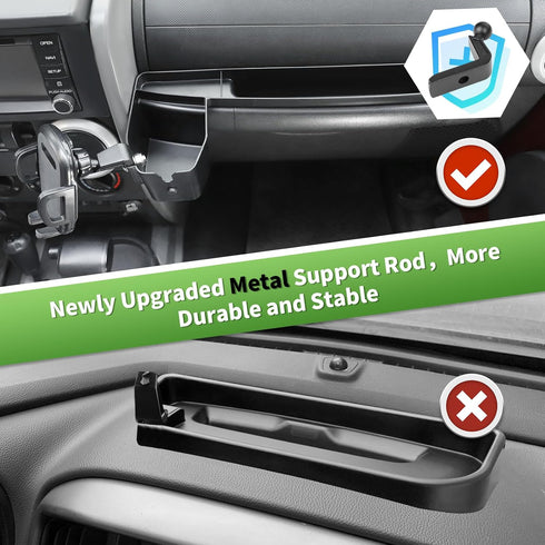 Multi-Mount Metal Road Passenger Phone Holder - Fit for 2007-2010 Jeep Wrangler JK JKU, Phone Mount Storage Tray