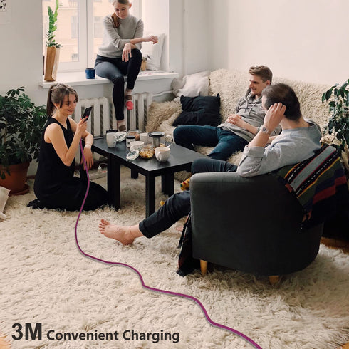 Micro USB Cable 10FT - OKRAY 2-Pack Long Braided USB-A to Micro USB Fast Charging Cords for Android