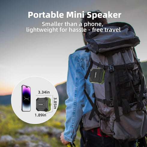 Portable Bluetooth Speaker with IPX7 Waterproofing, Shockproofing, TWS Stereo Pairing, 12H Playtime for Outdoor