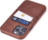 Dockem Wallet Case for iPhone 12 & 12 Pro, Built-in Metal Plate for Magnetic Mounting, 2 Credit Card Holders (Brown)