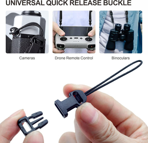 Padwa Lifestyle 4 Pcs Black Quick Release Camera Strap QD Loops Connector Adapter for Digital Cameras, Binoculars