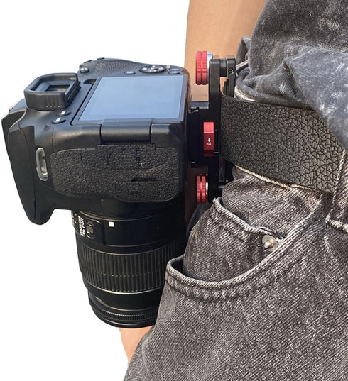 Acouto 1/4 Inch Quick Release Waist Belt Clip Mount with Anti Shake Design, V Plate for Mirrorless Camera Screw, Easy