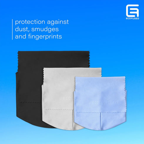 Eco-Fused Camera Lens Pouches, Microfiber Lens Cloth Bag, 4 Pack, Soft Camera Wraps for Multi-Sized Lenses and
