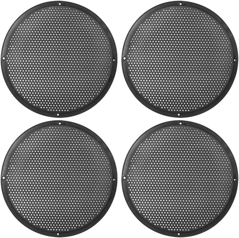 X AUTOHAUX 4pcs 10'' Plastic Audio Speaker Cover Mesh Subwoofer Grill Horn Guard Decorative Circle Grille Protector
