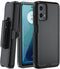 Heavy Duty Case for Moto G 5G 2024/Moto G Play 5G 2024, with Belt Clip, Tempered Glass Protector, Black