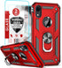 LeYi Heavy Duty iPhone XR Protective Case - Military-Grade Shockproof Case with Ring and 2PCS Screen Protector, Red