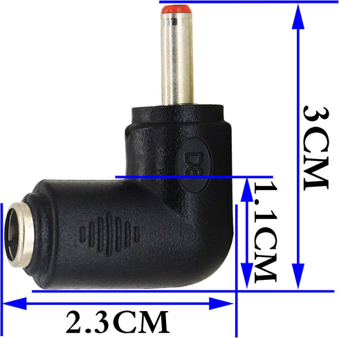 zdyCGTime DC 3.5x1.35mm Male 90 Degree Angle to DC5.5x2.1mm Female Adapter, 5 Volt DC Barrel Power Jack Charging Cable