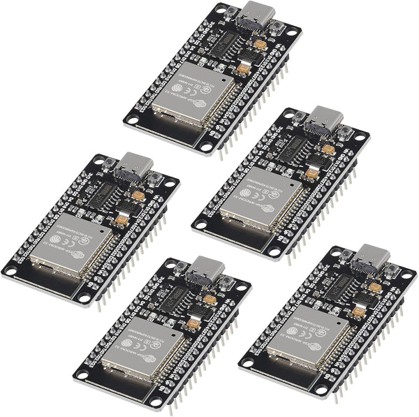 AITRIP 5PCS Type-C USB ESP-WROOM-32 ESP32S Development Board, 2.4GHz Dual-Core WiFi + Bluetooth Microcontroller