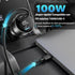 100W USB C Car Charger with Display, PD3.0+QC Type C Adapter for Laptops, MacBook Pro, iPhone 15/14