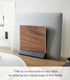 Yamazaki Home Rin Portable Laptop Holder Stand, Wooden Storage Station for Desk in Bedroom or Office