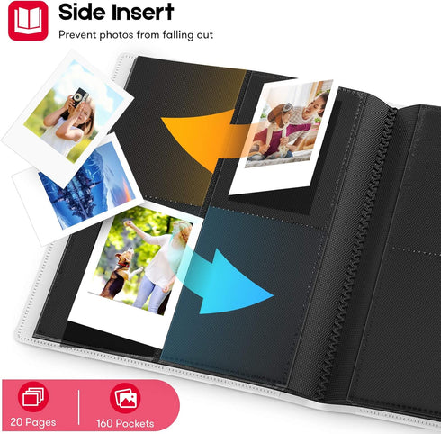 Ablus Mini Photo Album for Fujifilm Instax Mini Camera, Polaroid Snap, Z2300, SocialMatic & Zip Instant Cameras (160