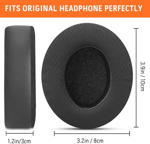 GVOEARS Mesh Fabric Ear Pads for Beats Studio 2 & 3, Noise Cancelling Memory Foam Cushions (Black)