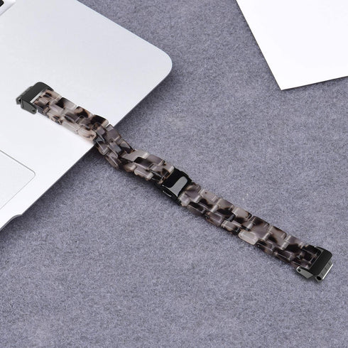Wongeto Compatible with Fitbit Inspire 2 & Inspire/Inspire HR Bands for Women, Resin Wristband Strap (Flower Grey)
