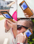 Foluu Samsung Galaxy Z Flip 6 5G Case, Yellow Leather + Hard PC Shell Ultra Thin Slim Durable Protective Cover