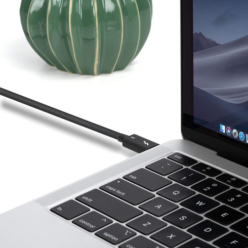 Plugable Thunderbolt 3 Cable, 2.6ft, 40Gbps, 100W Charging (20V, 5A), USB-C Compatible, Driverless,