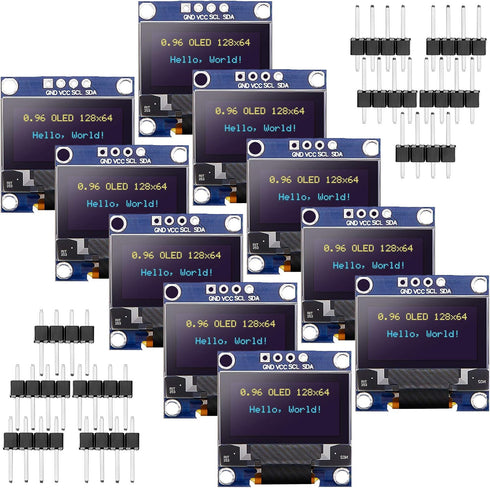 Frienda 10 Pieces I2C OLED Display Module OLED Screen Driver IIC I2C Tabellone