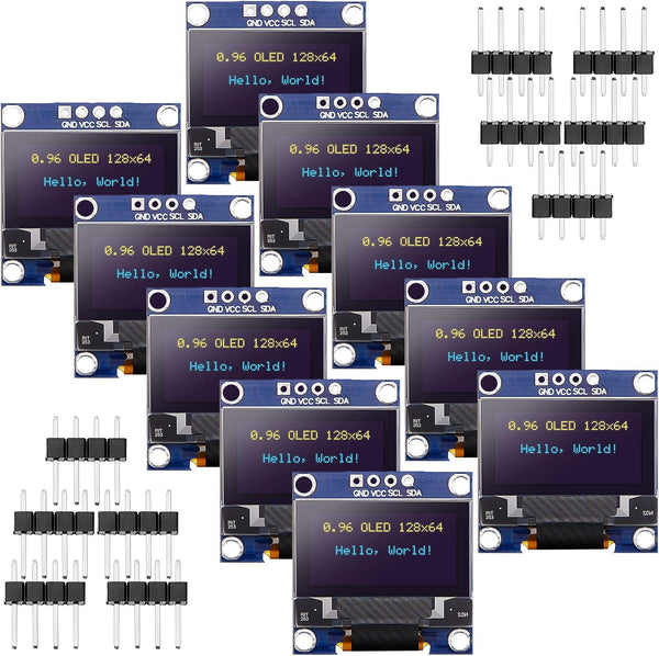 Frienda 10 Pieces I2C OLED Display Module OLED Screen Driver IIC I2C Tabellone