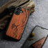 Carveit 17 Magnetic Wooden Case for iPhone Case, Wood Artisan Engraved & Black Soft TPU Shockproof Cover, Compatible