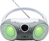 SINGING WOOD 030BTL Portable Boombox, Bluetooth, USB, AM/FM Radio, AUX-Input, Foldable Handle, LED Light (Space Grey)