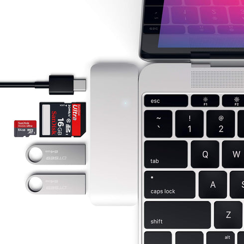 Satechi Aluminum Type-C USB 3.0 3-in-1 Combo Hub, for M2/M1 MacBook Pro/Air, iPad Pro/Air, Mac Mini, iMac M1