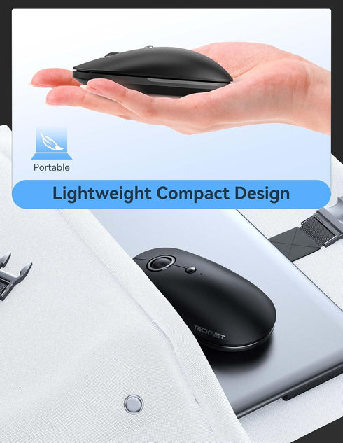 TECKNET 2.4G 4800 18 Wireless Mouse, Computer Mouse for Laptop, DPI Silent Mouse with USB Receiver, Slim Portable