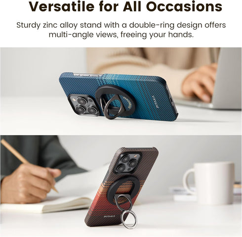 pitaka 360 17/16/15/14/13/12 3, MagSafe Phone Grip, Degree Rotation Magnetic Phone Grip Compatible with iPhone [MagEZ