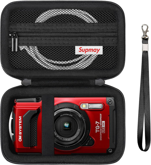 Hard Carrying Case for Olympus Tough TG-7/TG-6, Shockproof Waterproof Digital Camera Travel Case with Zipper Mesh