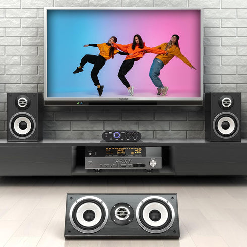 Pyle Power Home HiFi Stereo Amplifier - 90 Watt Portable Dual Channel Surround Sound Audio Receiver w/ 12V Adapter for